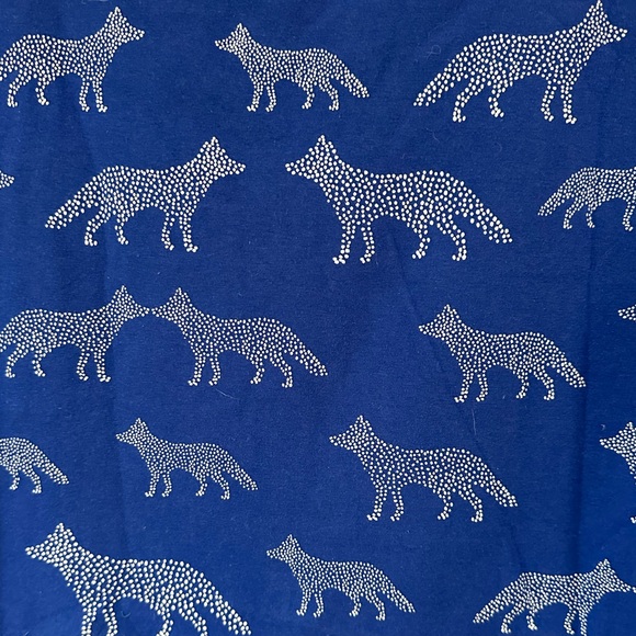 NWT MODCLOTH T-SHIRT DRESS BLUE W/ DOTTED WHITE WOLF FABRIC sz L - Picture 6 of 9